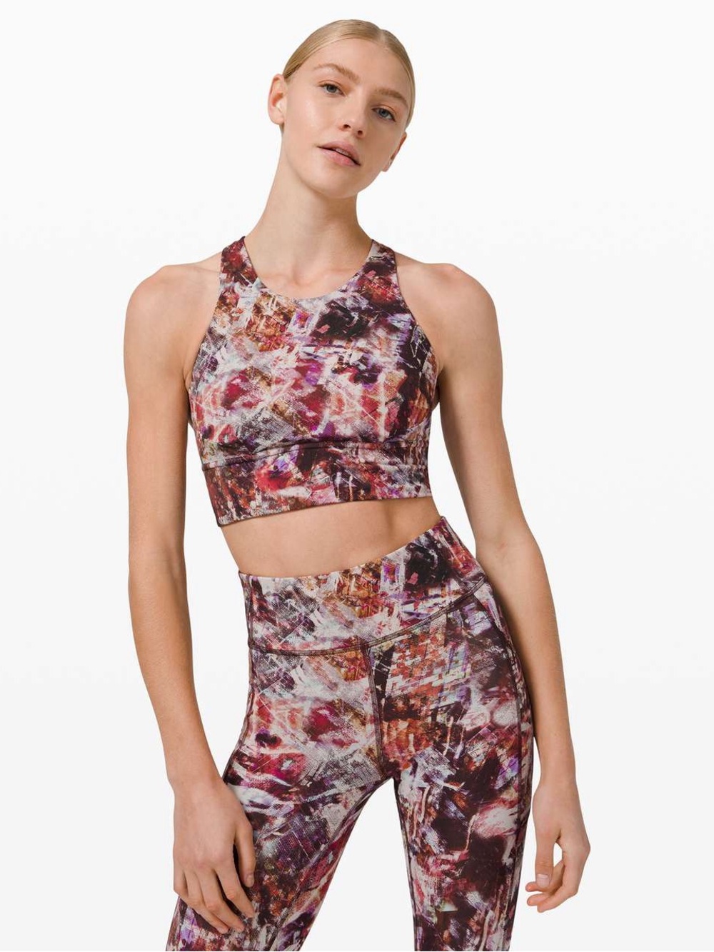 Lululemon Wunder Train Long-Line High-Neck Bra in "Urbantricity Multi", Size 8